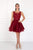Elizabeth K - GS2414 Sparkly Beaded Lace Bodice Tulle Cocktail Dress Special Occasion Dress XS / Burgundy