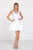 Elizabeth K - GS2414 Sparkly Beaded Lace Bodice Tulle Cocktail Dress Special Occasion Dress XS / White