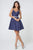 Elizabeth K - GS2843 A-Line Satin Cocktail Dress With Beaded Waistband Homecoming Dresses