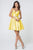 Elizabeth K - GS2843 A-Line Satin Cocktail Dress With Beaded Waistband Homecoming Dresses XS / Yellow