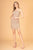 Elizabeth K GS3083 - Sequined Straight-Neck Cocktail Dress Special Occasion Dress XS / Rose Gold