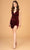 Elizabeth K GS3084 - Sequined Sweetheart Cocktail Dress Special Occasion Dress XS / Burgundy