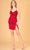 Elizabeth K GS3087 - High-Slit Sheath Cocktail Dress Special Occasion Dress XS / Red