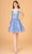 Elizabeth K GS3090 - 3D Florals Cocktail Dress Special Occasion Dress XS / Smoky Blue