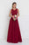 Elizabeth K - Illusion Jewel Embellished Lace A-Line Gown GL2417 - 1 pc Burgundy In Size XS Available CCSALE XS / Burgundy