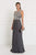 Elizabeth K Jeweled Illusion Bateau Chiffon A-line Gown GL1565 - 1 pc Charcoal in Size L Available CCSALE