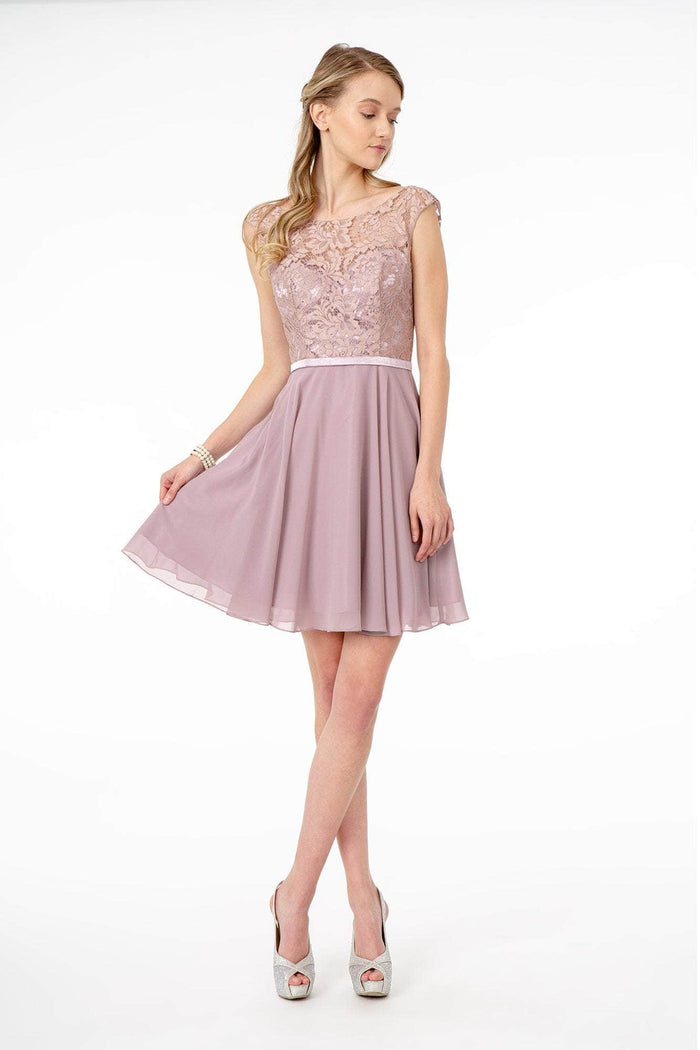 Elizabeth K - Sleeveless Lace Chiffon Dress GS2807 L / Mauve - Shop Elizabeth K dresses on Couture Candy at CoutureCandy.com Elizabeth K - Sleeveless Lace Chiffon Dress GS2807 L / Mauve - Shop Elizabeth K dresses on Couture Candy at CoutureCandy.com