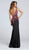 Ellie Wilde EW117054 Cap Sleeve Embroidered Illusion Long Gown - 1 pc Black/Multi In Size 4 Available CCSALE 4 / Black/Multi