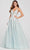 Ellie Wilde EW119010 - Sleeveless Beaded Evening Gown Evening Dresses 00 / Powder Blue/Multi