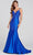 Ellie Wilde EW120012 - Sleeveless V-Neck Long Gown Prom Dresses 00 / Royal Blue