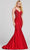 Ellie Wilde EW120012 - Sleeveless V-Neck Long Gown Prom Dresses 00 / Ruby