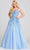 Ellie Wilde EW120014 - Applique Tulle A-Line Prom Dress Prom Dresses 00 / Periwinkle