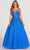 Ellie Wilde EW120014 - Applique Tulle A-Line Prom Dress Prom Dresses 00 / Royal Blue
