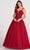 Ellie Wilde EW120014 - Applique Tulle A-Line Prom Dress Prom Dresses 00 / Wine