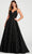Ellie Wilde EW120135 - Sleeveless V-Neck A-Line Long Gown Prom Dresses 00 / Black