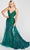 Ellie Wilde EW122023 - V-Neck Overskirt Prom Gown Prom Dresses 00 / Emerald