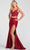 Ellie Wilde EW122043 - V-Neck Two Piece Prom Dress In Red