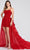 Ellie Wilde EW122047 - Sparking Tulle Detachable Train Gown Prom Dresses 00 / Red