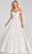 Ellie Wilde EW122050 - Off Shoulder V-Neck Prom Gown Prom Dresses 00 / Pearl White