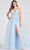 Ellie Wilde EW122057 - V-Neck Corset Prom Dress Prom Dresses 00 / Light Blue
