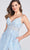 Ellie Wilde EW122057 - V-Neck Corset Prom Dress In Blue