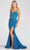 Ellie Wilde EW122088 - Strappy Back Beaded Prom Gown Prom Dresses 00 / Teal