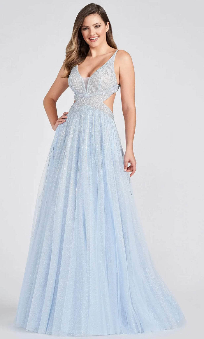 Ellie Wilde EW122099 - Sleeveless Embellished Prom Dress Prom Dresses 00 / Light Blue