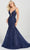 Ellie Wilde EW122103 - Beaded Applique Prom Gown Special Occasion Dress 00 / Navy Blue