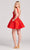Ellie Wilde - EW22010S Lace Applique Satin Fit and Flare Short Dress Homecoming Dresses