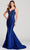 Ellie Wilde EW22019 - Lace-Up Back Embellished Evening Dress Evening Dresses 00 / Navy