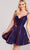 Ellie Wilde EW22025S - Lace Up Back Homecoming Dress Homecoming Dresses 00 / Sapphire