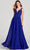 Ellie Wilde EW22035 - Beaded Sleeveless Bodice Evening Dress Prom Dresses 00 / Royal Blue