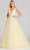 Ellie Wilde EW22040 - Applique Tulle Prom Dress Prom Dresses 00 / Light Yellow