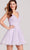 Ellie Wilde EW22059S - Laced Illusion Back Cocktail Dress Cocktail Dresses 00 / Lilac