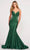 Ellie Wilde EW34002 - Stripe Illusion Mermaid Prom Dress Prom Dresses 00 / Emerald