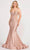 Ellie Wilde EW34002 - Stripe Illusion Mermaid Prom Dress Prom Dresses 00 / English Rose