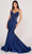Ellie Wilde EW34002 - Stripe Illusion Mermaid Prom Dress Prom Dresses 00 / Navy