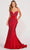 Ellie Wilde EW34002 - Stripe Illusion Mermaid Prom Dress Prom Dresses 00 / Ruby