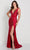 Ellie Wilde EW34003 - Wrap Illusion Sheath Prom Dress Prom Dresses 00 / Ruby