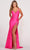 Ellie Wilde EW34006 - Form-Fitting Butterfly Accented Sheath Gown Evening Dresses 00 / Hot Pink