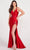 Ellie Wilde EW34006 - Form-Fitting Butterfly Accented Sheath Gown Evening Dresses 00 / Ruby