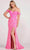 Ellie Wilde EW34012 - Embroidered Off shoulder Evening Dress Evening Dresses 00 / Hot Pink