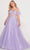 Ellie Wilde EW34013 - Feathered Off Shoulder A-line Gown Prom Dresses 00 / Lilac