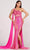 Ellie Wilde EW34020 - Asymmetric Sheer Bod Shiny Gown Prom Dresses