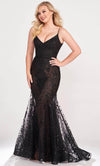 Ellie Wilde EW34030 - V-Neck Embroidered Evening Gown Evening Dresses 00 / Black9