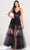 Ellie Wilde EW34032 - Embroidered Glittery Translucent Gown Evening Dresses 00 / Black