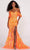 Ellie Wilde EW34034 - Feather trim Sweetheart Evening Dress Evening Dresses 00 / Orange