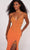 Ellie Wilde EW34035 - Strappy Open Back Slit Beaded Gown Evening Dresses 00 / Orange