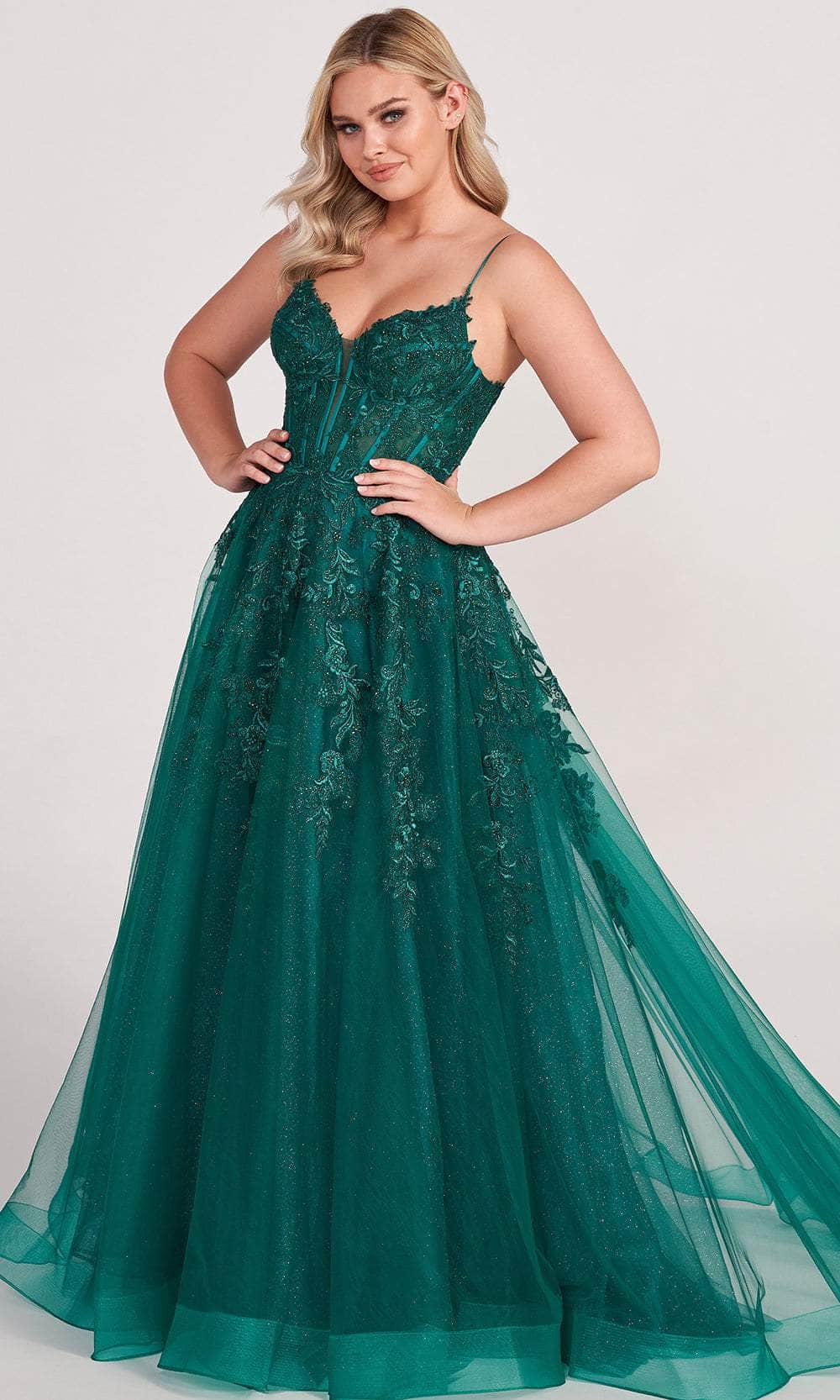 Ellie Wilde EW34036 - Lace Ornate Corset Prom Dress – Couture Candy