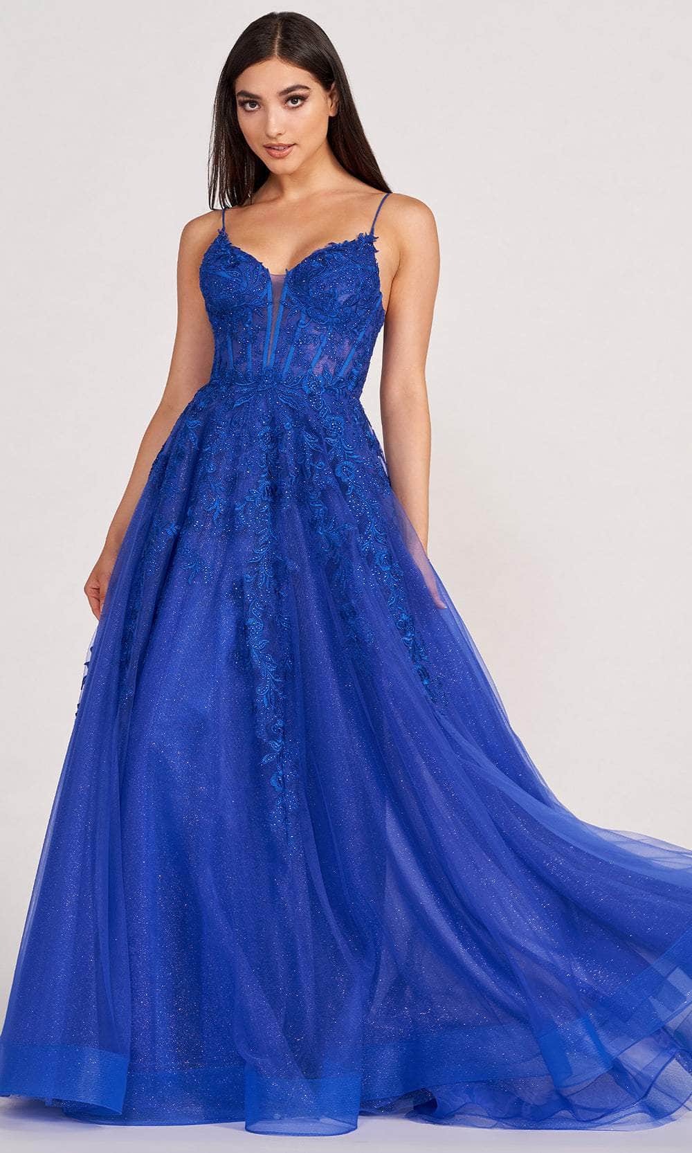 Ellie Wilde EW34036 - Lace Ornate Corset Prom Dress Couture Candy Ellie Wilde EW34036 - Lace Ornate Corset Prom Dress Couture Candy